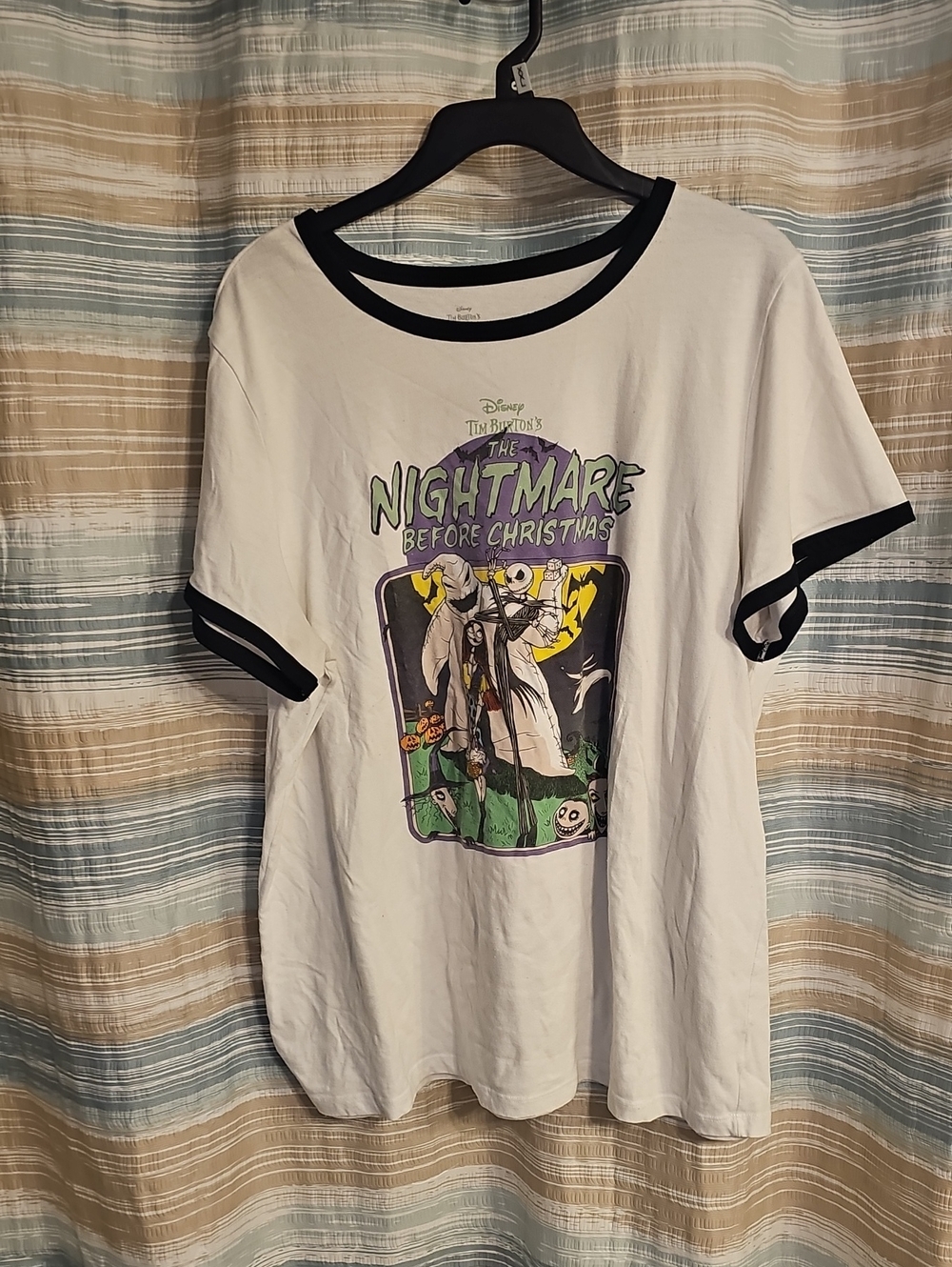 Disney White and Black Ringer Tee The Nightmare Before Christmas Graphic